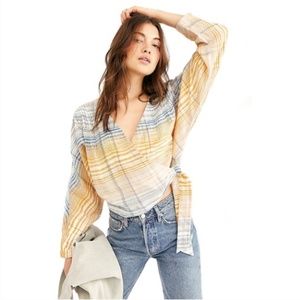 Free People Maldives Stripe Wrap Top